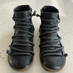 Camper Black Soft Leather Peu Cami Lace-Up Lightweight Ankle Boot Size: 38 (8)